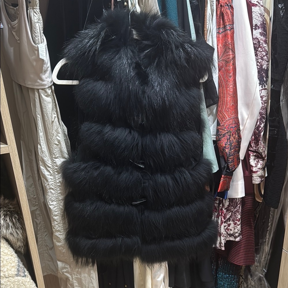 Luxurious Black Fur Vest